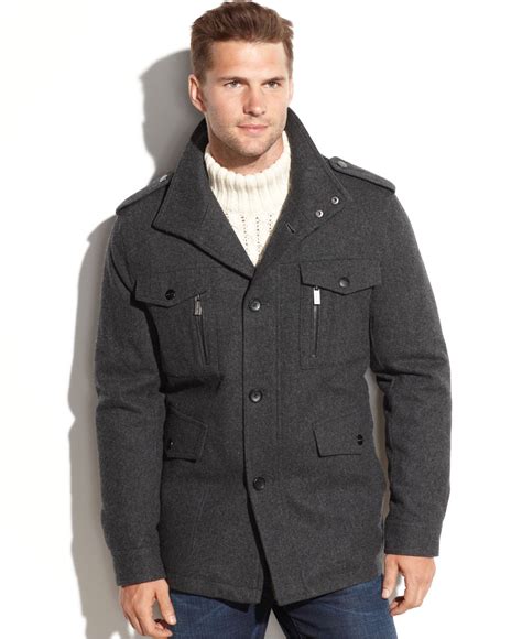 michael kors men's field coat|Michael Kors men's wool coat.